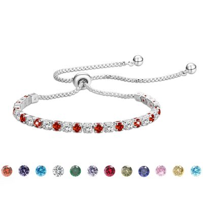 SWIMLANCE Ajustable 6-10 Inch White Gold Tennis Bracelet with CZ Crystals 925 Sterling Silver Bracelets for Women Girls February Birthstone Bracelet with Purple Amethyst Birthday Jewelry Gift for her