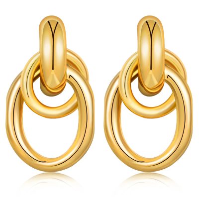 SWIMLANCE Chunky Gold Stud Earrings for Women Girls,Dangle Earrings for Women,Knot Geometric Dainty Round Circle Drop Earrings Birthday Mother's Day Valentine's Day Gift Jewelry Trendy